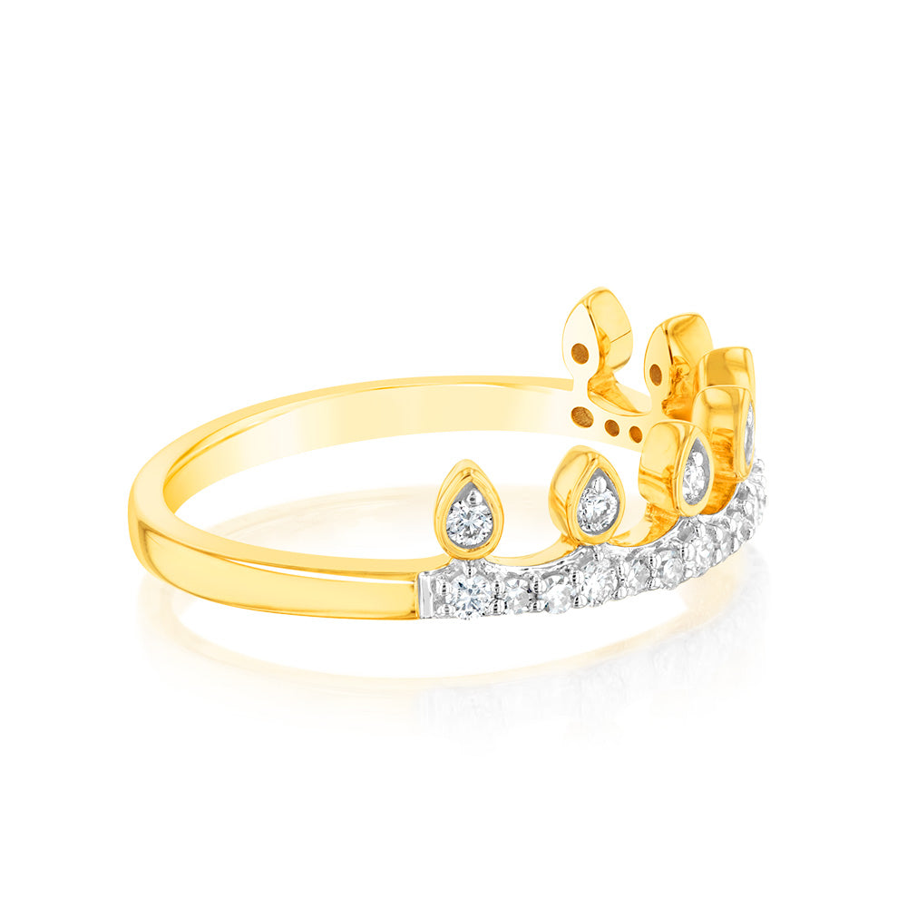 Luminesce Lab Grown 9ct Yellow Gold Ring in 26 Diamonds