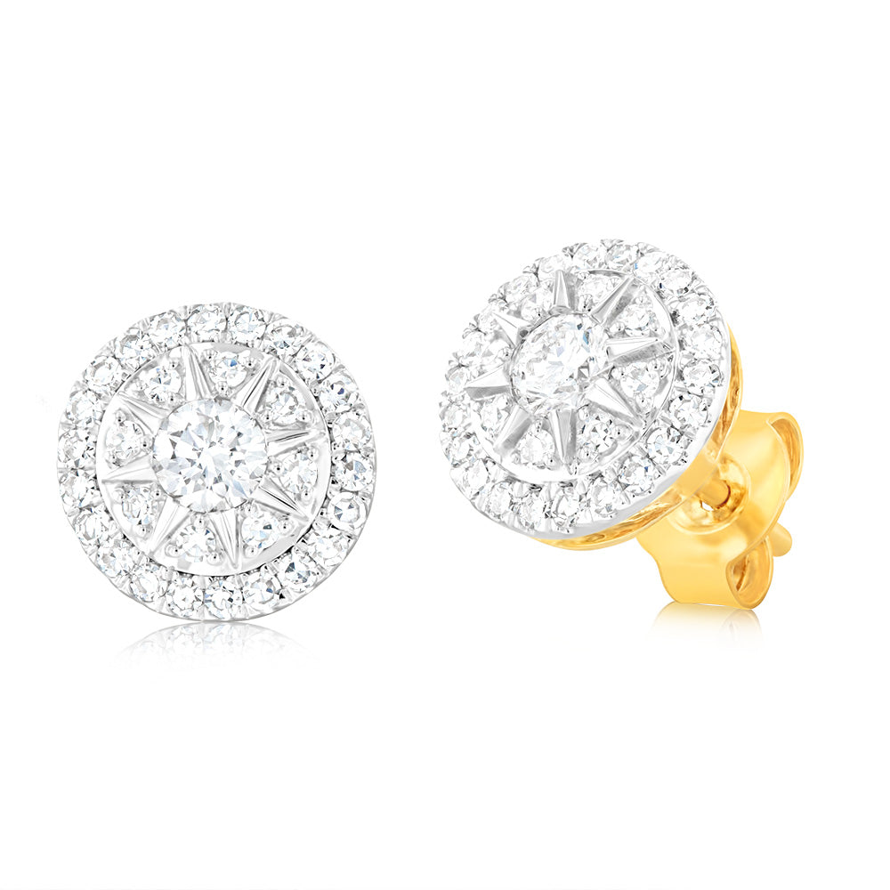 Luminesce Lab Grown 9ct Yellow Gold 0.60 Carat Diamond Stud Earrings