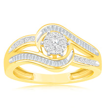 Load image into Gallery viewer, Luminesce Lab Grown 9ct Yellow Gold 0.30 Carat Diamond Wrap Around Ring in 51 Diamonds