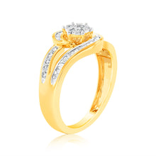 Load image into Gallery viewer, Luminesce Lab Grown 9ct Yellow Gold 0.30 Carat Diamond Wrap Around Ring in 51 Diamonds