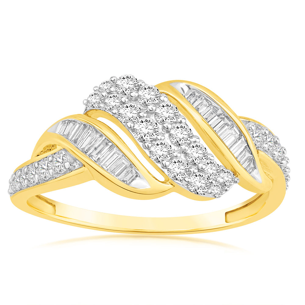 Luminesce Lab Grown 9ct Yellow Gold 1/2 Carat Diamond Channel Set Ring