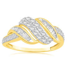 Load image into Gallery viewer, Luminesce Lab Grown 9ct Yellow Gold 1/2 Carat Diamond Channel Set Ring