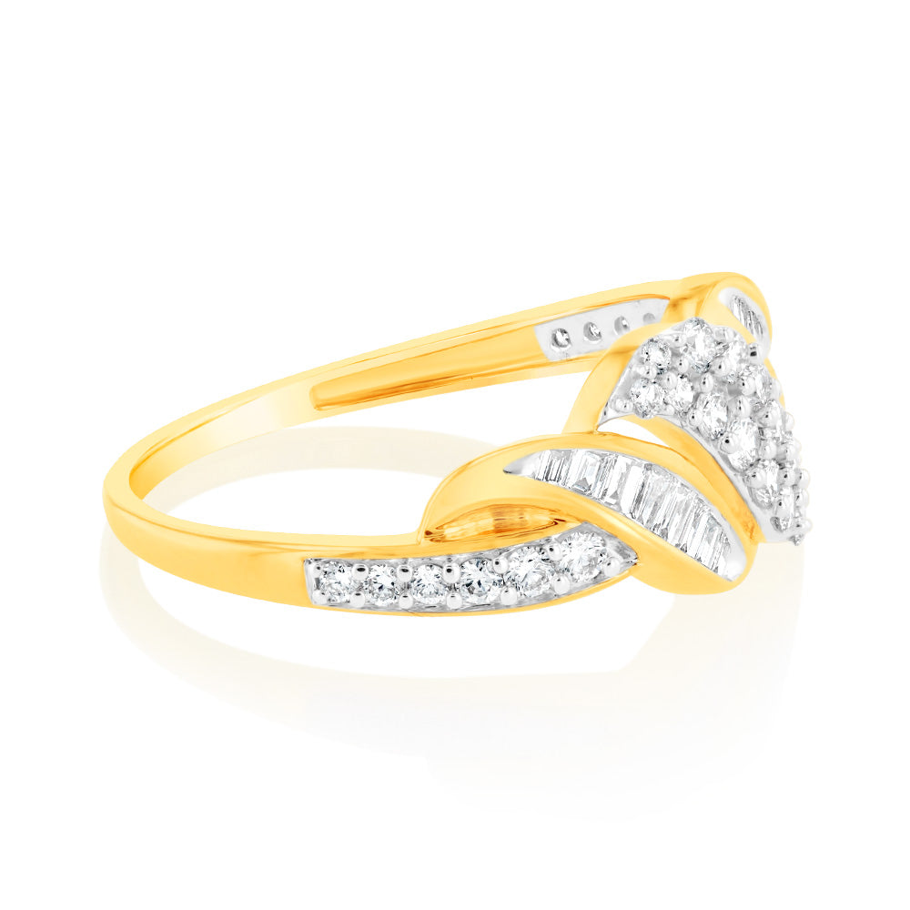 Luminesce Lab Grown 9ct Yellow Gold 1/2 Carat Diamond Channel Set Ring