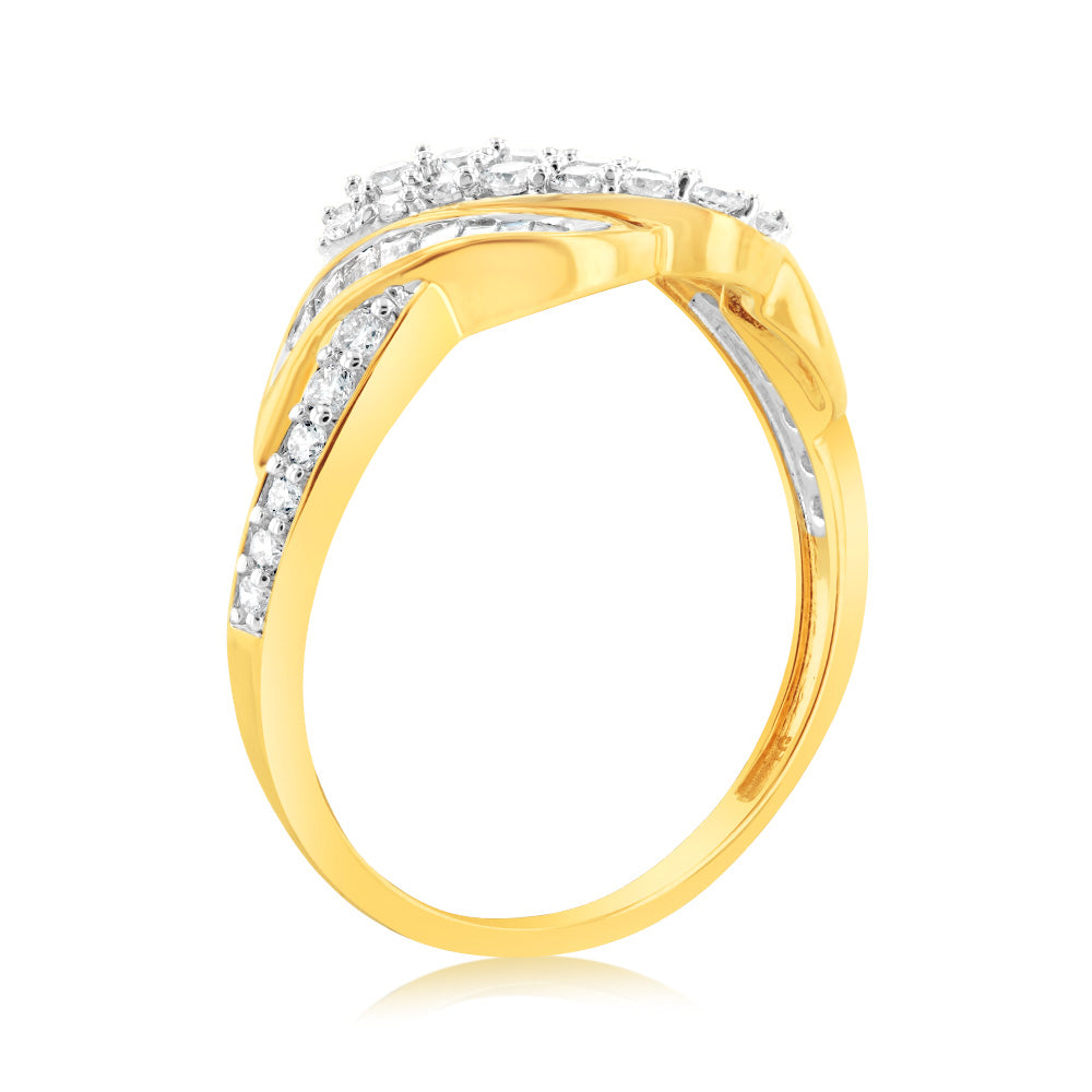 Luminesce Lab Grown 9ct Yellow Gold 1/2 Carat Diamond Channel Set Ring