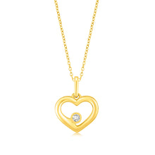 Load image into Gallery viewer, Luminesce Lab Grown Single Diamond Heart Pendant in 9ct Yellow Gold