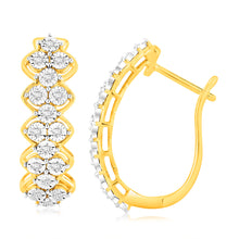 Load image into Gallery viewer, Luminesce Lab Grown 1/5 Carat Diamond Hoop Earrings in 9ct Yellow Gold