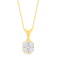 Load image into Gallery viewer, Luminesce Lab Gron 9ct Yellow Gold Pendant in 5 Diamonds