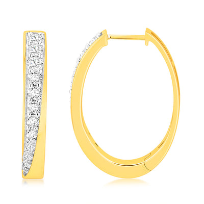 Luminesce Lab Grown 9ct Yellow Gold 1 Carat Hoop Diamond Earrings