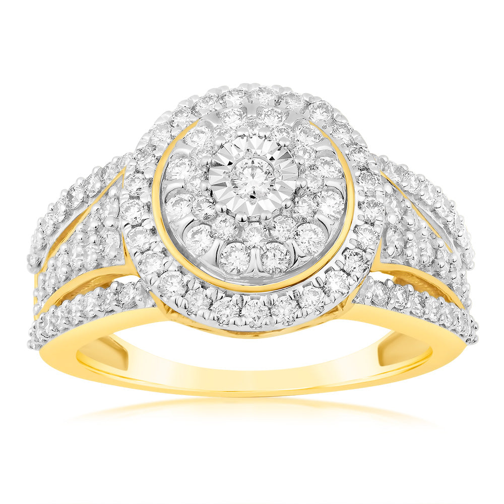 Luminesce Lab Grown 9ct Yellow Gold 1 Carat Diamond Dress Ring