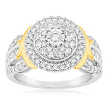 Load image into Gallery viewer, Luminesce Lab Grown 9ct Yellow &amp; White Gold 1 Carat Diamond Dress Ring