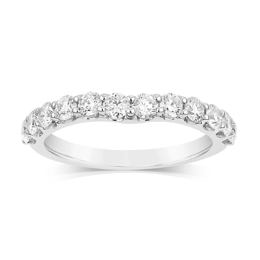 Luminesce Lab Grown 1.5 Carat Diamond Eternity Curve Ring in 18ct White Gold