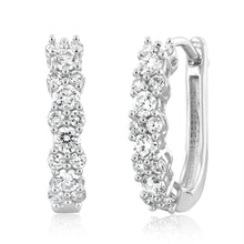 Load image into Gallery viewer, Luminesce Lab Grown Sterling Silver Hoop Earrings in 1/2 Carat Diamonds