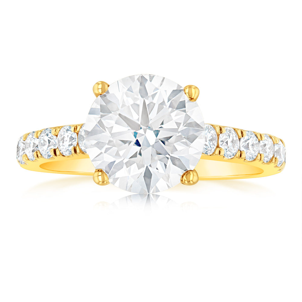 Luminesce Lab Grown 2.5 Carat Diamond Engagement Ring in 18ct Yellow Gold