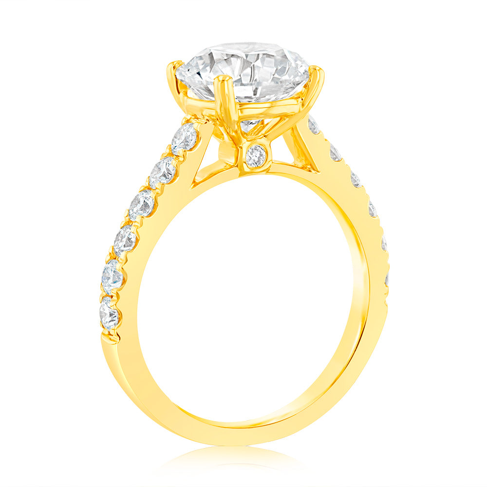 Luminesce Lab Grown 2.5 Carat Diamond Engagement Ring in 18ct Yellow Gold