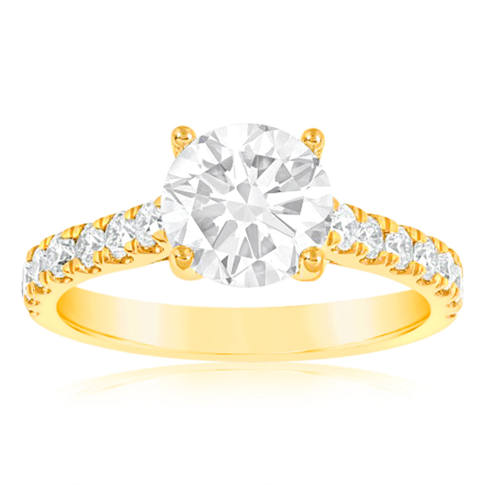 Luminesce Lab Grown 2 Carat Diamond Engagement Ring in 18ct Yellow Gold