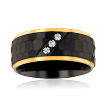 Load image into Gallery viewer, Luminesce Lab Grown 1/10 Carat Gold Plated&amp; Black Zirconium Diamond Ring