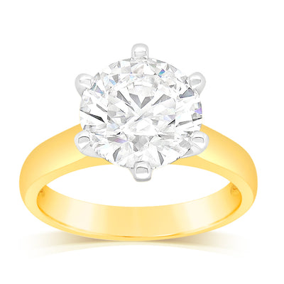 Luminesce Lab Grown 3 Carat Certified Diamond Solitaire Ring in 18ct White Gold