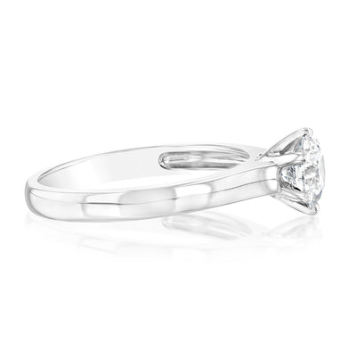 Luminesce Lab Grown 1 Carat Certified Diamond Solitaire Ring in 18ct White Gold