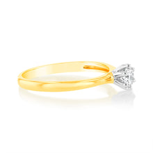 Load image into Gallery viewer, Luminesce Lab Grown 1/4 Carat Brilliant Cut Solitaire Diamond Ring in 9ct yellow Gold