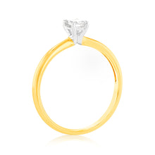 Load image into Gallery viewer, Luminesce Lab Grown 9ct Yellow Gold 1/4 Carat Emerald Cut Solitaire Diamond Ring