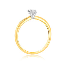 Load image into Gallery viewer, Luminesce Lab Grown 1/4 Carat Oval Cut Solitaire Diamond Ring in 9ct yellow Gold