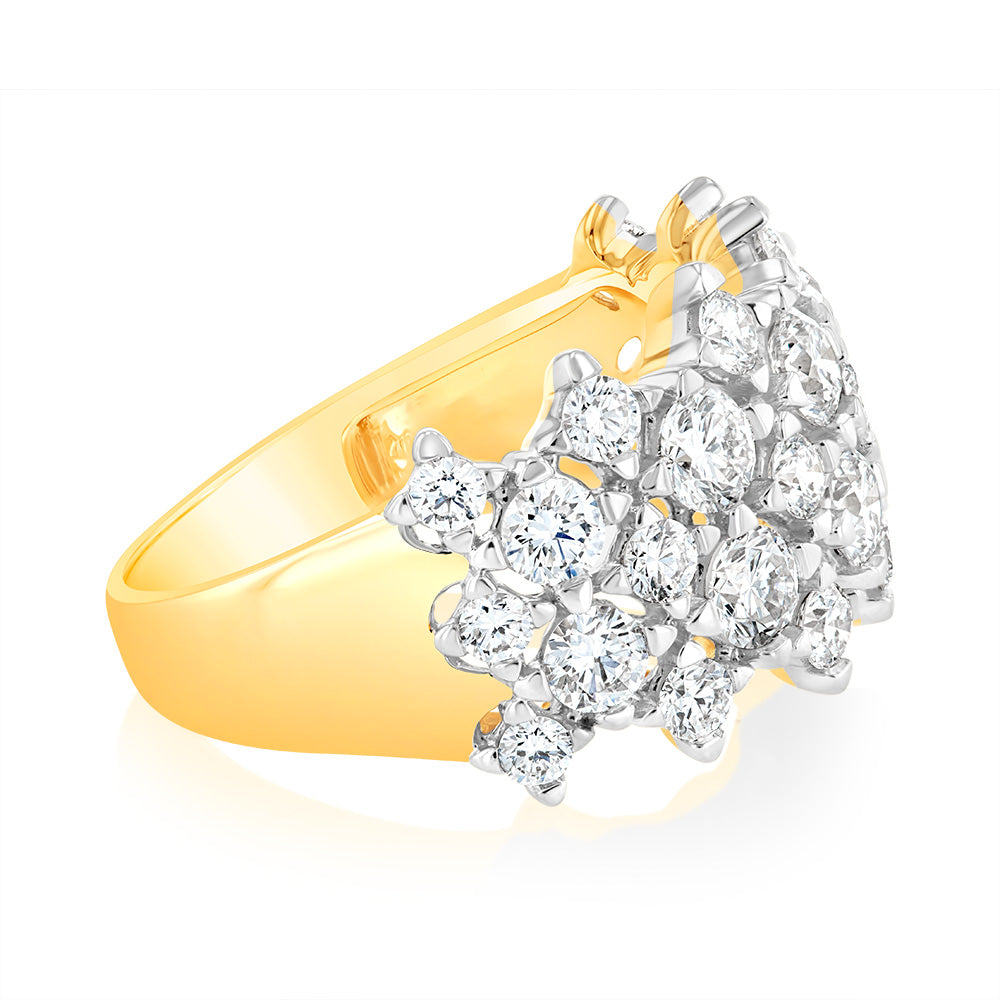 Luminesce Lab Grown 2 Carat Diamond Ring in 9ct yellow Gold