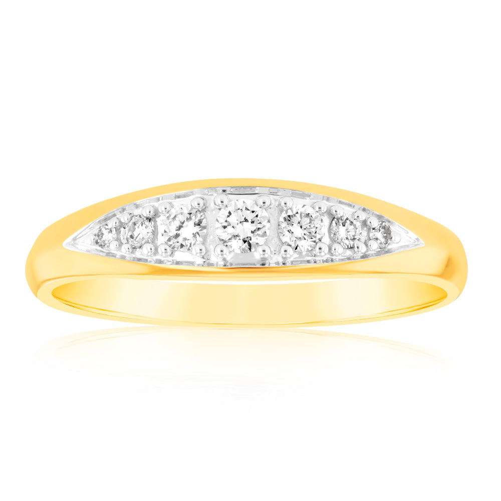 Luminesce Lab Grown 9ct Yellow Gold 1/6 Carat Diamond Ring