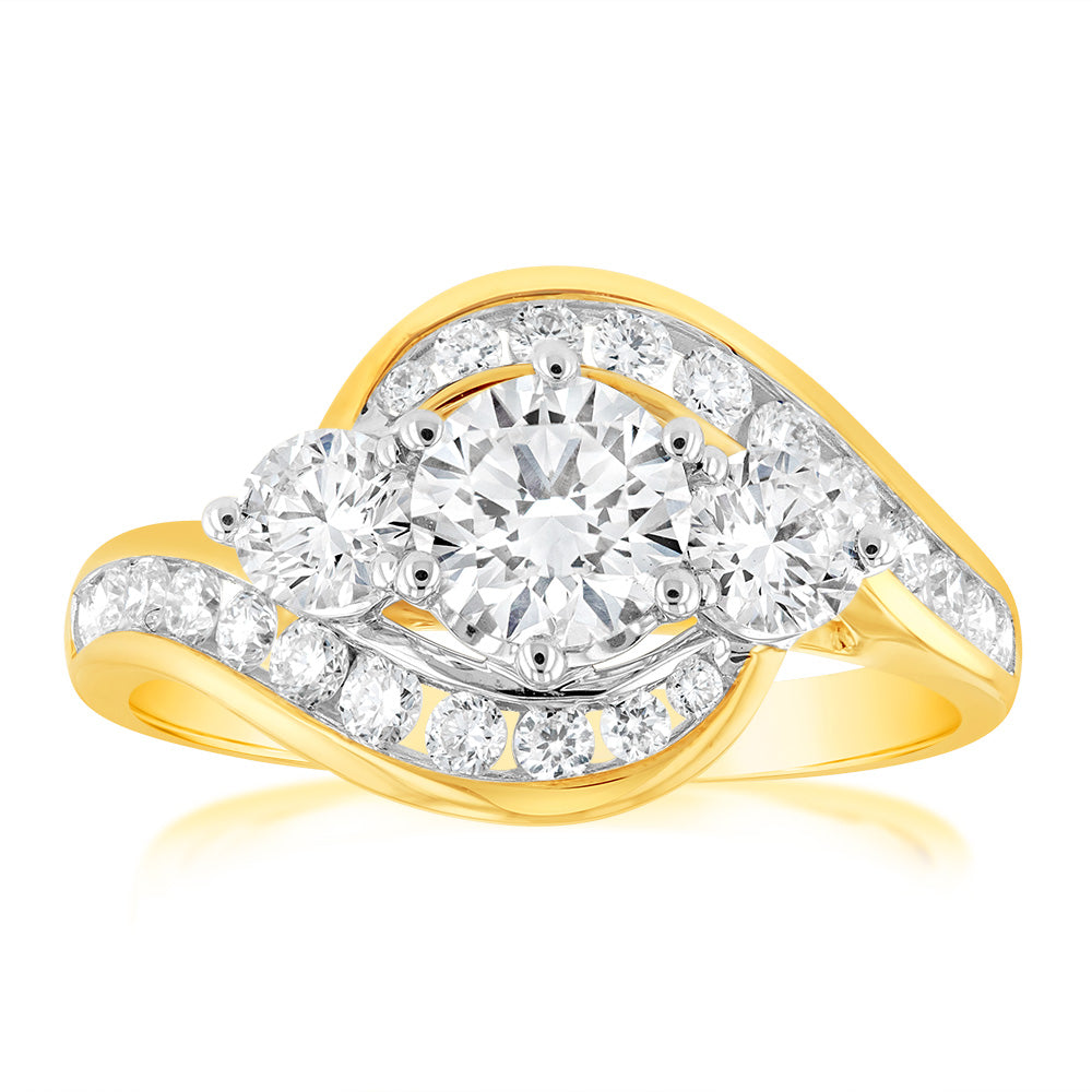 Luminesce Lab Grown 9ct Yellow Gold 1.5 Carat Diamond Ring