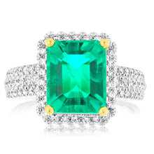 Load image into Gallery viewer, Luminesce Lab Grown 0.45Carat Diamond with Created Emerald in 9ct Yellow Gold