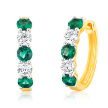 Load image into Gallery viewer, Luminesce Lab Grown 9ct Yellow Gold 0.40 Carat Diamond with 0.90ct Created Emerald