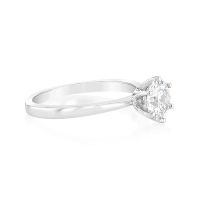 Luminesce Lab Grown 1 Carat Brilliant Cut Diamond Solitaire Ring in Sterling Silver