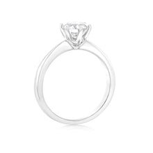 Load image into Gallery viewer, Luminesce Lab Grown 1 Carat Brillian Cut Diamond Solitaire Ring in Sterling Silver