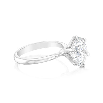 Luminesce Lab Grown 4Carat Certified Diamond Solitaire Ring in 18ct White Gold