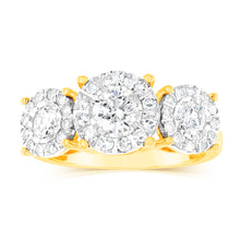 Load image into Gallery viewer, Luminesce Lab Grown Trilogy 1 Carat Diamond Ring in 9ct Yellow Gold