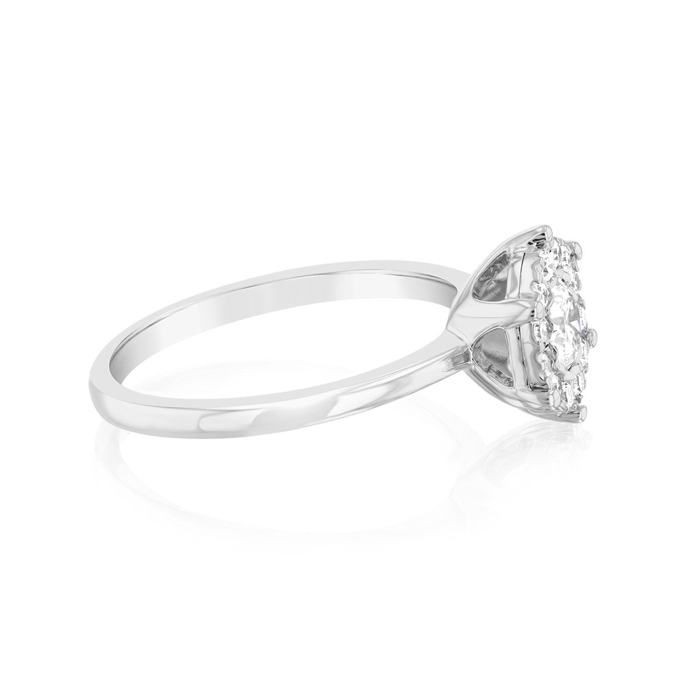 Luminesce Lab Grown 1/2 Carat Diamond Ring in 9ct White Gold