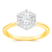 Load image into Gallery viewer, Luminesce Lab Grown 9ct Yellow Gold &quot;2.25 Carat Look&quot; 1/2 Carat Diamond Ring