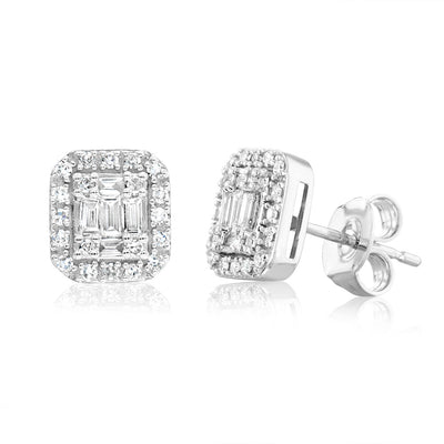 Luminesce Lab Grown 9ct White Gold 0.30 Carat Diamond Stud Earrings