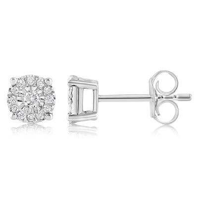 Luminesce Lab Grown 1/6 Carat Diamond Stud Earrings in Sterling Silver