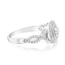 Load image into Gallery viewer, Luminesce Lab Grown 1/2 Carat Cushion Shaped Ring in Sterling Silver