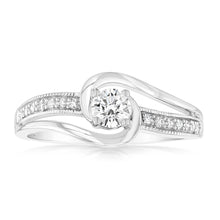 Load image into Gallery viewer, Luminesce Lab Grown 1/4 Carat Wrap Around Ring in Sterling Silver