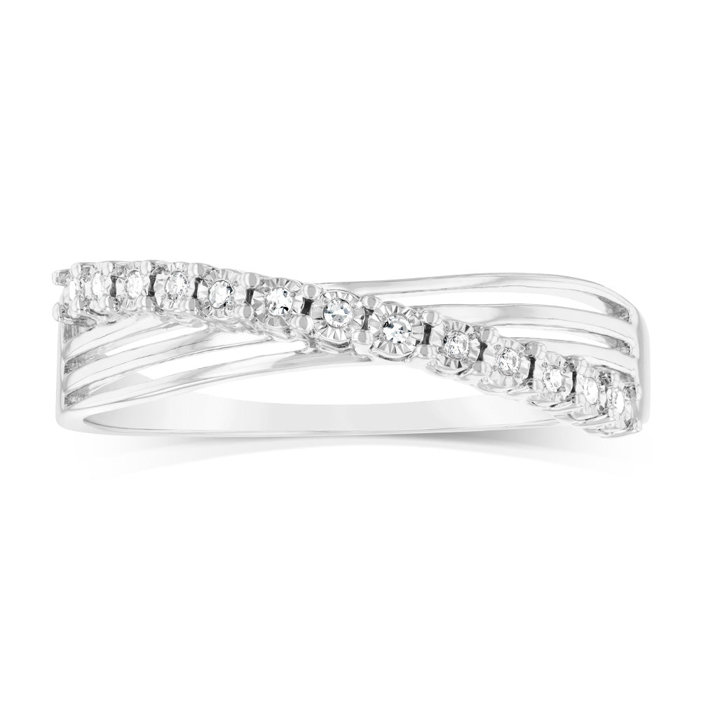 Luminesce Lab Grown Sterling Silver in 13 Diamonds Ring