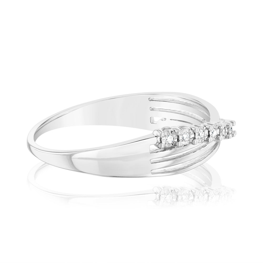 Luminesce Lab Grown Sterling Silver in 13 Diamonds Ring