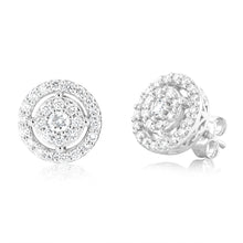 Load image into Gallery viewer, Luminesce Lab Grown 3/4 Carat Diamond Stud Earrings in Sterling Silver