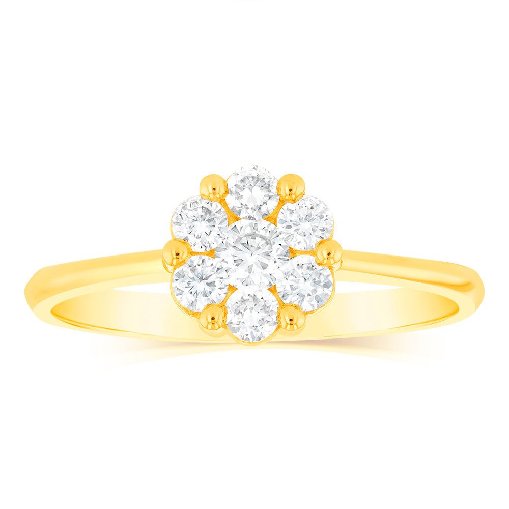 Luminesce Lab Grown 1/2 Carat Diamond Ring in 9ct Yellow Gold