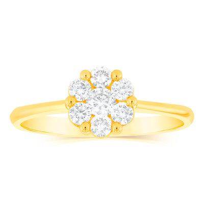 Luminesce Lab Grown 1/2 Carat Diamond Ring in 9ct Yellow Gold