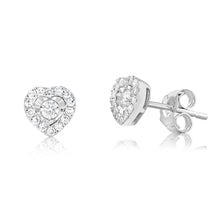 Load image into Gallery viewer, Luminesce Lab Grown 9ct Yellow Gold 1/4 Carat Diamond Heart Stud Earrings