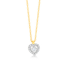 Load image into Gallery viewer, Luminesce Lab Grown 9ct Yellow Gold 1/10 Carat Diamond Heart Pendant on 45cm Chain