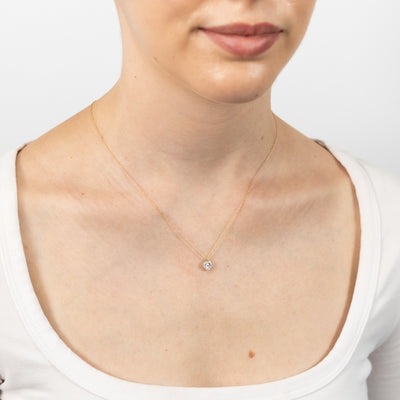 Luminesce Lab Grown 9ct Yellow Gold 1/10 Carat Diamond Heart Pendant on 45cm Chain