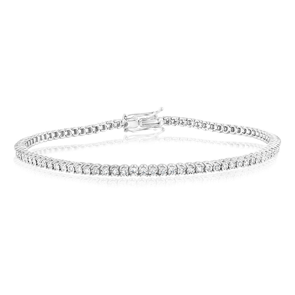 1/2 Carat Luminesce Lab Grown Diamond 17.5cm Tennis Bracelet in 9ct White Gold