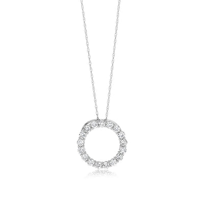 Luminesce Lab Grown 9ct White Gold 3/4 Carat Diamond Circe Pendant on 45cm Chain